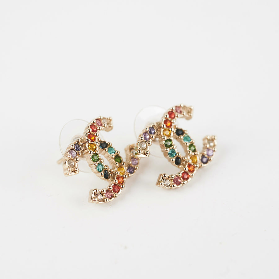 ITEM 9 - Chanel Coco Multicoloured Logo Earrings Costume Jewellery