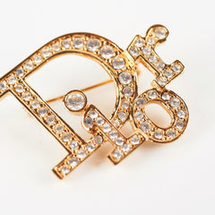 ITEM 5 - Christian Dior Logo Rhinestone Brooch Costume Jewellery