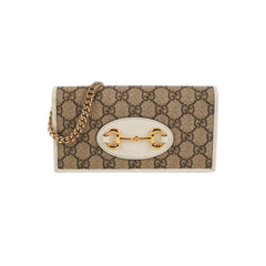Gucci Horsebit 1955 White Wallet on Chain