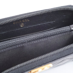 Chanel Boy Zip Around Wallet Black