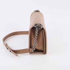 Chanel Medium Chevron Taupe Latte Caviar
