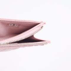 Chanel Pink Caviar Zip Cardholder (microchip)
