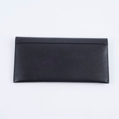 Prada Charms Saffiano Long Wallet Black