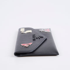 Prada Charms Saffiano Long Wallet Black