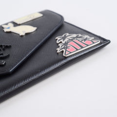 Prada Charms Saffiano Long Wallet Black