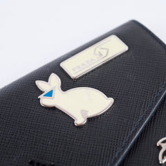 Prada Charms Saffiano Long Wallet Black
