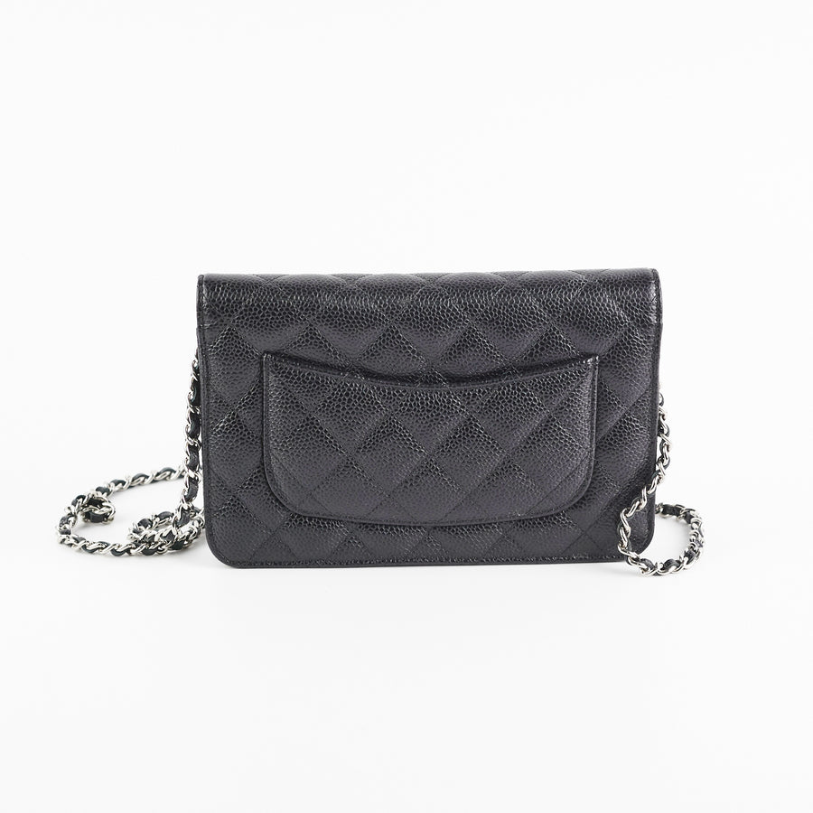 Chanel Classic Quilted Wallet on Chain Caviar