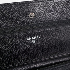 Chanel Caviar Wallet on Chain WOC Black