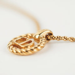 Chrisitan Dior Gold Logo Necklace Costume Jewellery