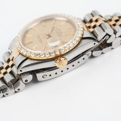 Rolex Datejust 36mm Two Toned Aftermarket Diamonds Watch