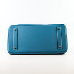 Hermes JPG Shoulder Birkin Blue Jean PHW - I Square Stamp