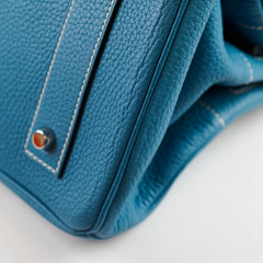 Hermes JPG Shoulder Birkin Blue Jean PHW - I Square Stamp