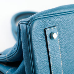 Hermes JPG Shoulder Birkin Blue Jean PHW - I Square Stamp