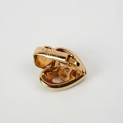 Christian Dior Heart Rhinestone Clip On Earrings Costume Jewellery