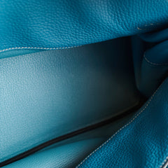 Hermes JPG Shoulder Birkin Blue Jean PHW - I Square Stamp