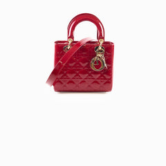 Dior Lady Dior Small Red Patent