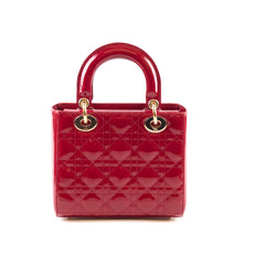 Dior Lady Dior Small Red Patent