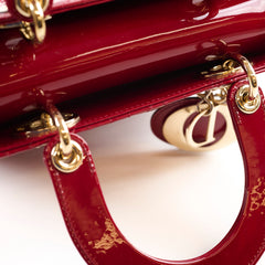 Dior Lady Dior Small Red Patent