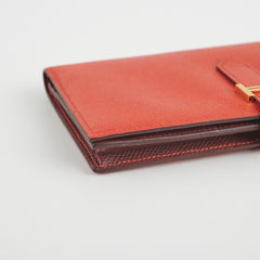 Hermes Bearn Red Wallet