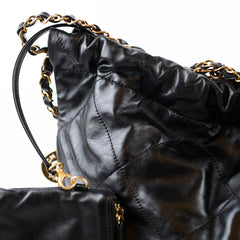 Chanel Small 22 Bag Black Goatskin