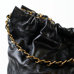 Chanel Small 22 Bag Black Goatskin