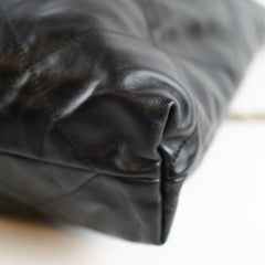 Chanel Small 22 Bag Black Goatskin