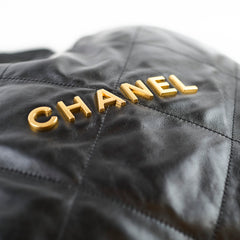 Chanel Small 22 Bag Black Goatskin
