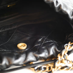 Chanel Small 22 Bag Black Goatskin
