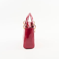 Christian Dior Mini Lady Dior Patent Red Crossbody