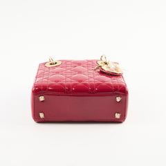 Christian Dior Mini Lady Dior Patent Red Crossbody