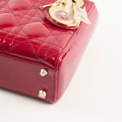 Christian Dior Mini Lady Dior Patent Red Crossbody