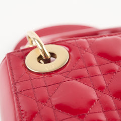 Christian Dior Mini Lady Dior Patent Red Crossbody