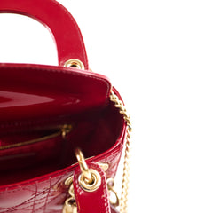 Dior Lady Mini Patent Red