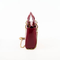 Dior Lady Mini Patent Red