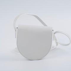 Celine Cuir Mini Triomphe White Crossbody Bag