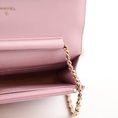 Chanel Wallet on Chain (WOC) Caviar Pink Microchip