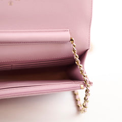 Chanel Wallet on Chain (WOC) Caviar Pink Microchip