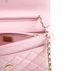 Chanel Wallet on Chain (WOC) Caviar Pink Microchip