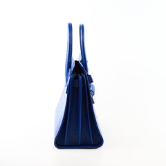 Saint Laurent Sac De Jour Medium Croc Embossed Blue