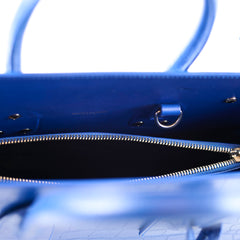 Saint Laurent Sac De Jour Medium Croc Embossed Blue