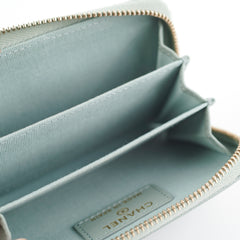 Chanel Blue/Grey Zipper Card Holder