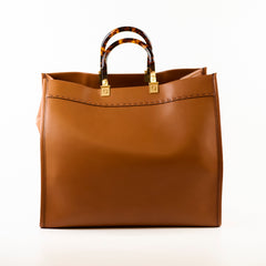 Fendi Sunshine Medium Shopping Tote Brown