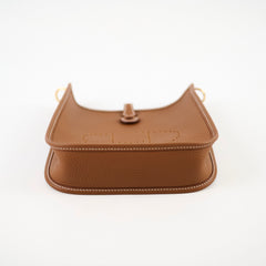 Hermes Mini Evelyn Clemence Gold W Stamp