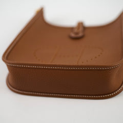 Hermes Mini Evelyn Clemence Gold W Stamp