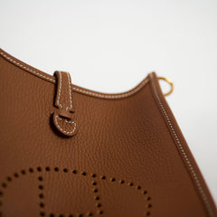Hermes Mini Evelyn Clemence Gold W Stamp