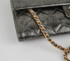 Chanel Zip Away Chain Clutch Wallet on Chain WOC Metallic Grey