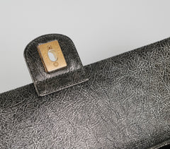 Chanel Zip Away Chain Clutch Wallet on Chain WOC Metallic Grey