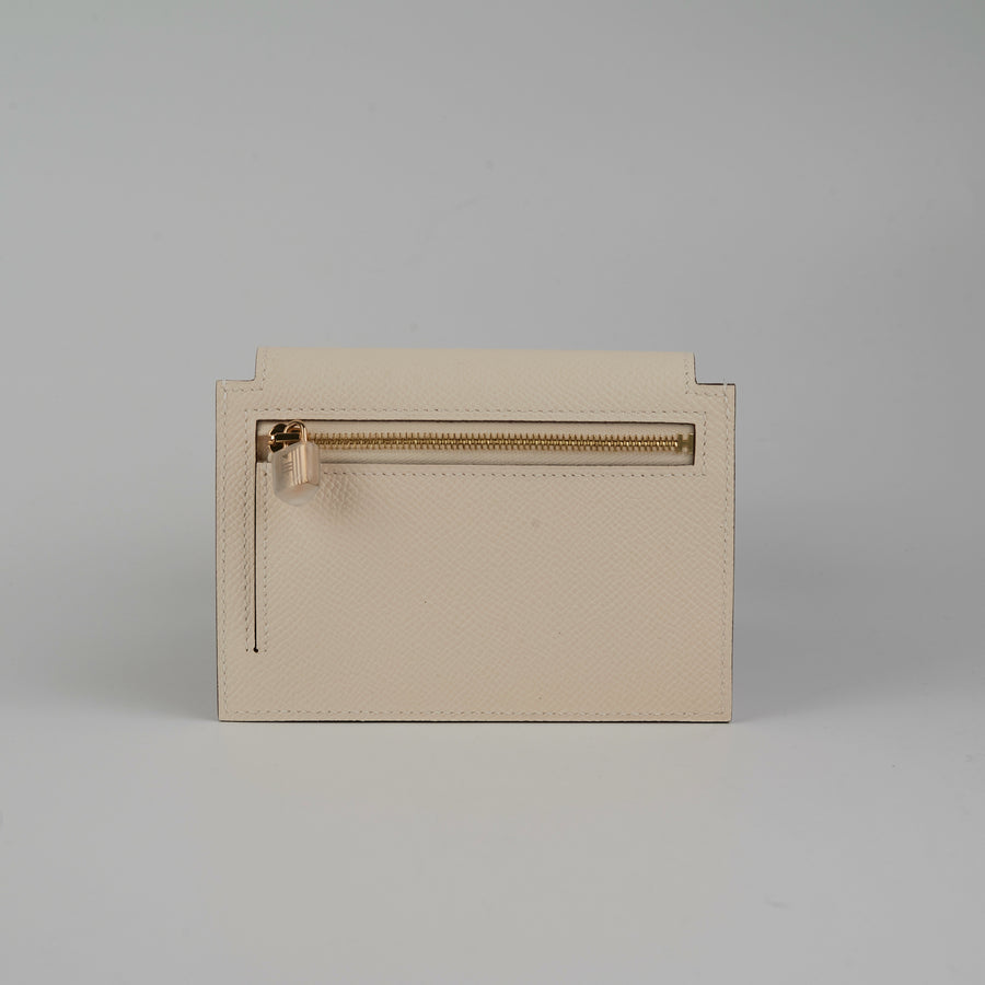 Hermes Celeste Epsom Leather Kelly Pocket Compact Wallet