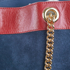 Gucci Rajah Suede Navy Shoulder Tote