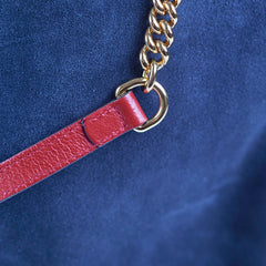 Gucci Rajah Suede Navy Shoulder Tote